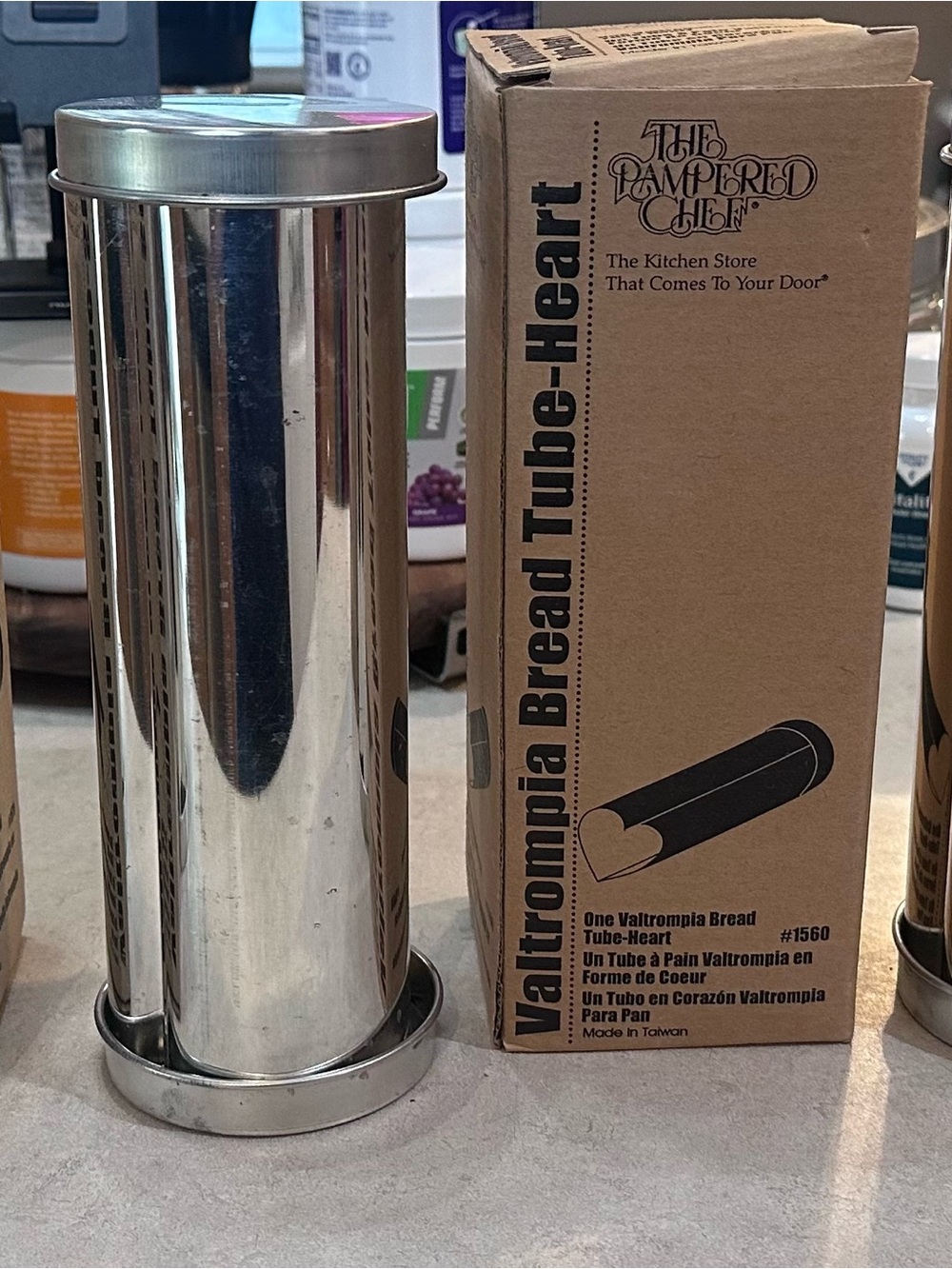 Set of 3 - The Pampered Chef Stainless Steel Bread Tube - Silver